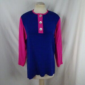Vintage 90s M.X.I. Women 100% Silk Blouse Top Size 10